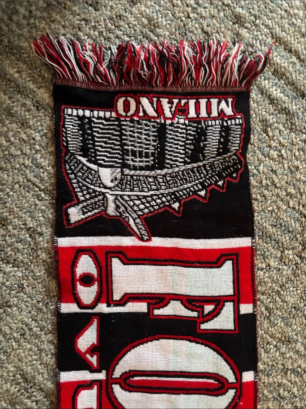 Revolution Forza Milan Wall Tapestry Scarf - Red, Black, White. Vintage 1990’s.